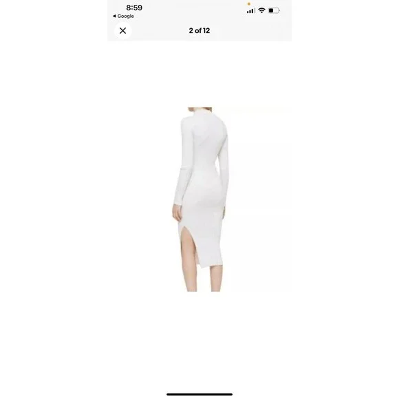 strapless open back dress 1960s Square Neck Ribbed Bell Sleeves Dress main image 0